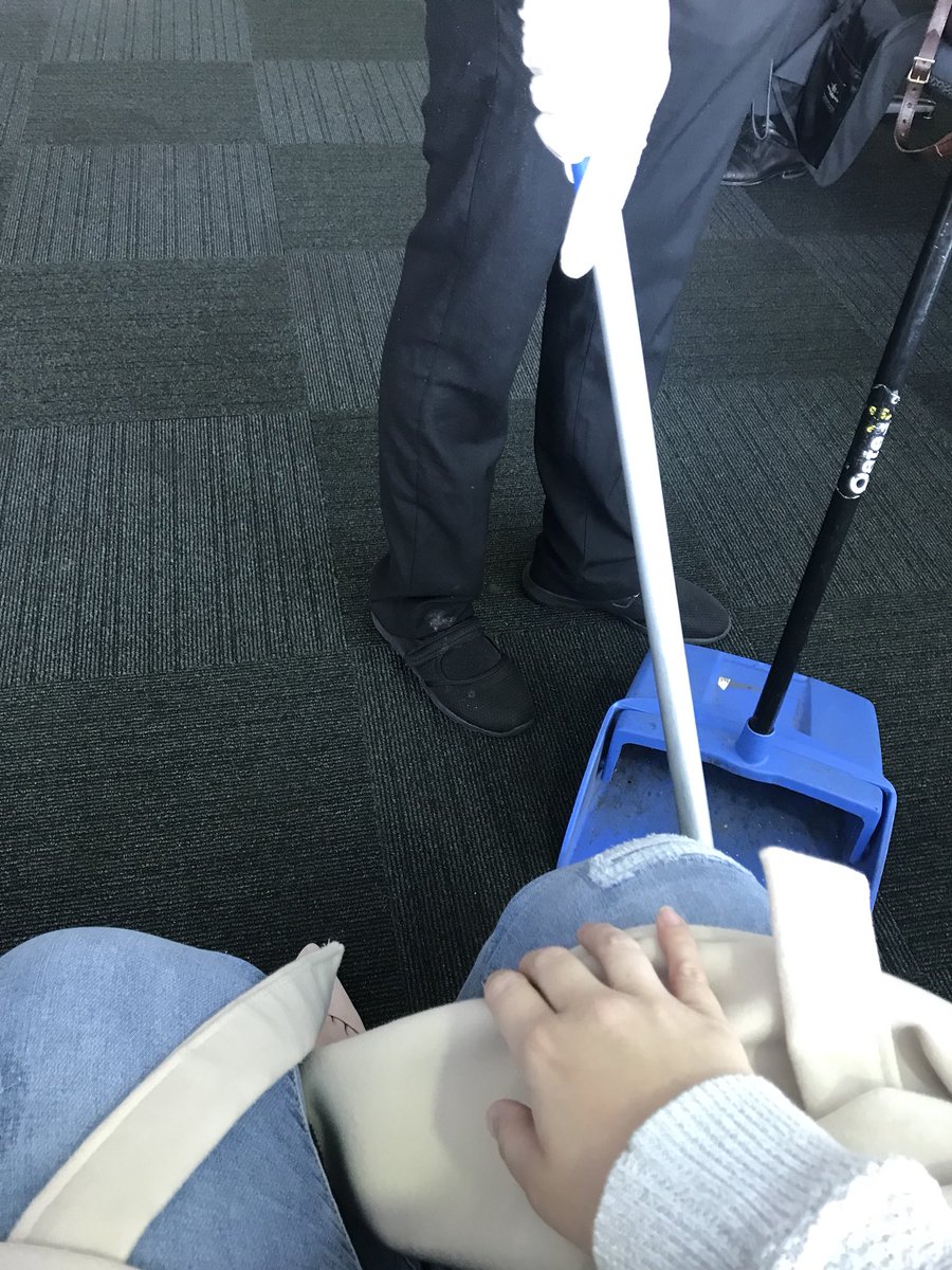 Definition of awkward- An airport cleaner came up to me &amp; started cleaning around my feet....I asked if she wanted me to move, she said no &amp; kept wiping the broom across my feet. 😕😳😂 #TheFloorIsClean #Airport #AwkwardSilence #wtf