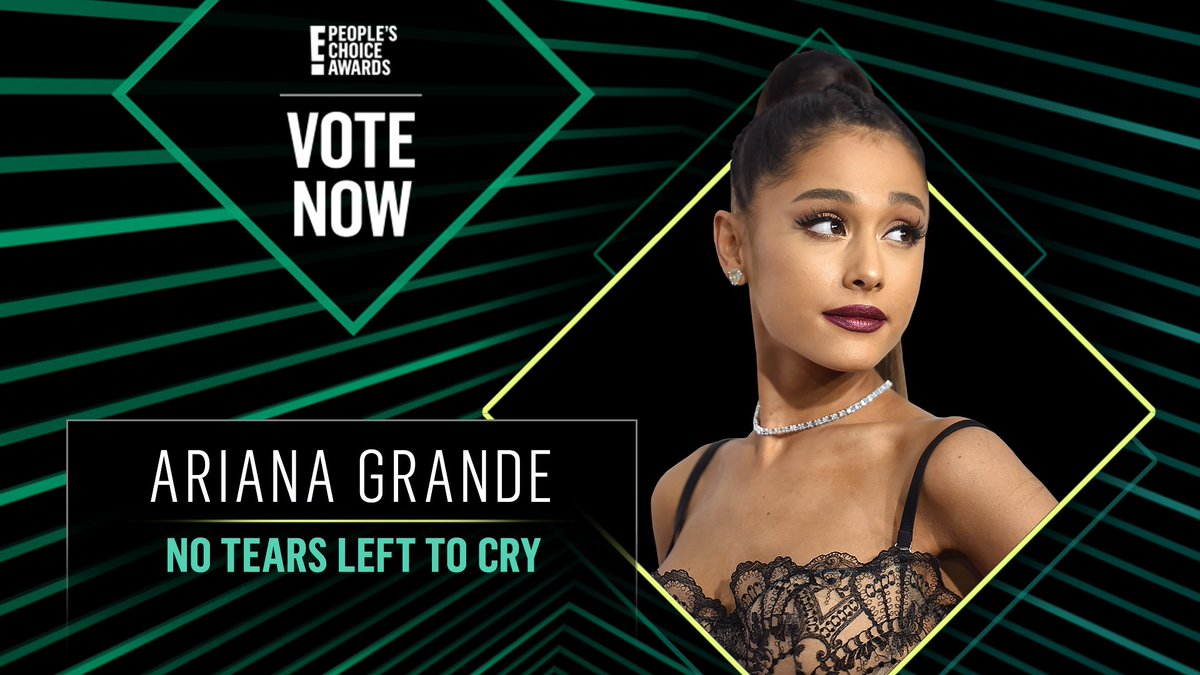Vote for Ariana Grande's No Tears Left To Cry by retweeting this post: #ArianaGrande #NoTearsLeftToCry #TheMusicVideo #PCAs