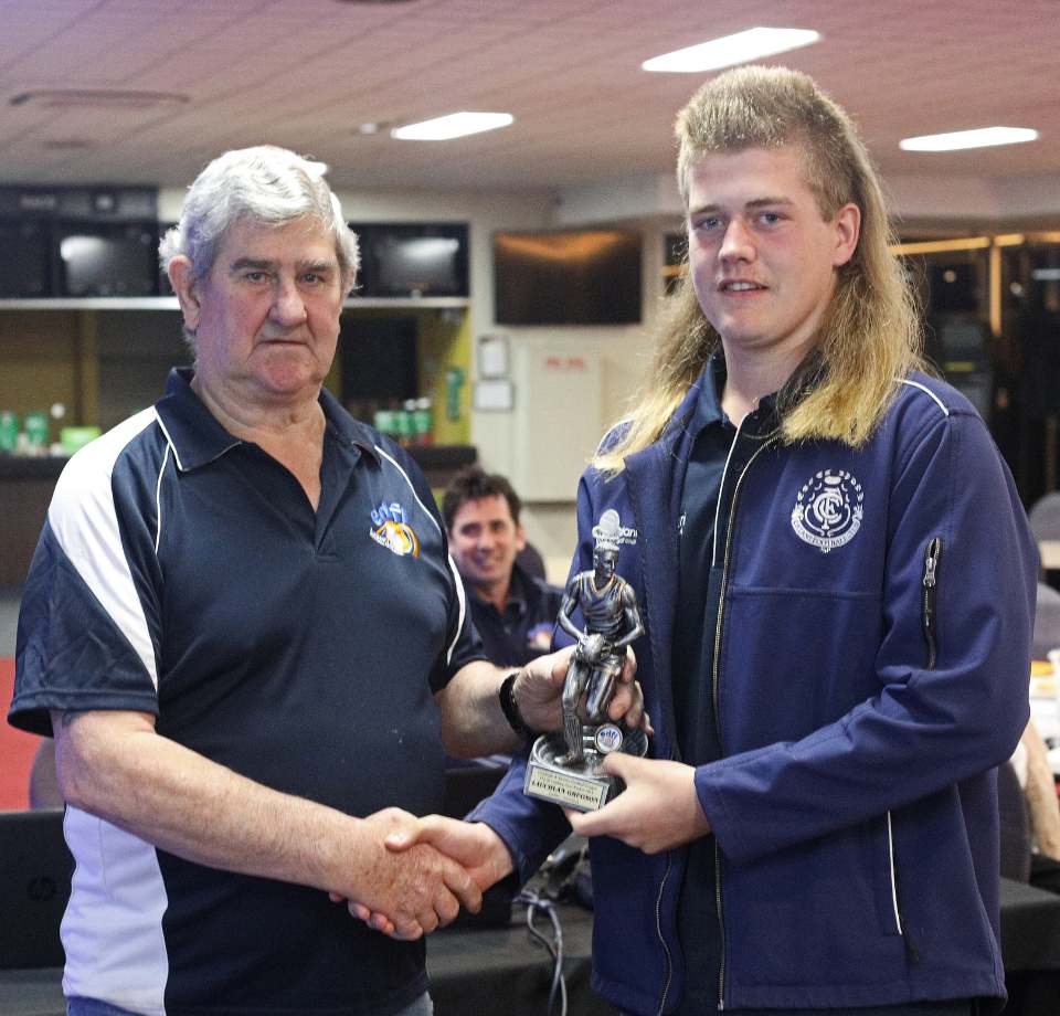 The only thing more impressive than <a href="/EDFLNews/">EDFL Football News</a> U18's leading goal kicker Lauchlan Gregson's century goal kicking season is his mullet! 

Photo credit: Ellinbank DFL FB page