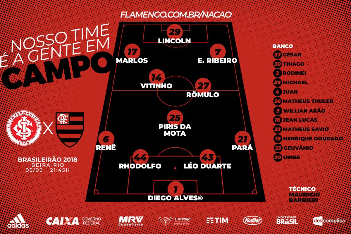 Gavea_com's tweet photo. SAIU A ESCALAÇÃOOOOOO!!! https://t.co/GYEebKQMtl