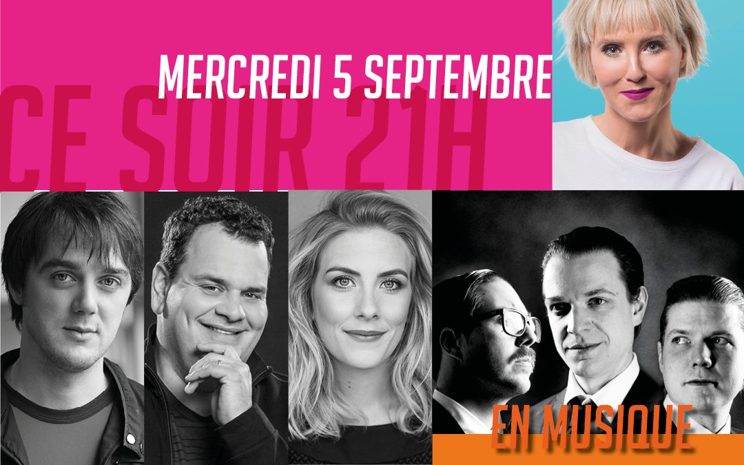 Dans une heure, retrouvez Pénélope et ses deux échangistes <a href="/NPetrowski/">Nathalie Petrowski</a> et <a href="/amwithenshaw/">Anne-MarieWithenshaw</a>! Elles reçoivent <a href="/phillaprise/">Philippe Laprise</a>, @EmiliePerreault et Vincent-Guillaume Otis! De plus, le groupe Klaus jouera pour nous! C'est à ne pas manquer! #LesÉchangistes