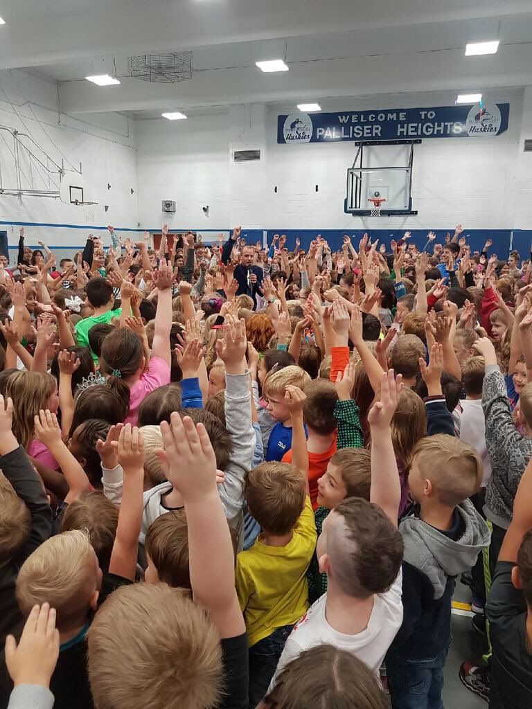 Great first assembly today#huskieson3#huskiespride