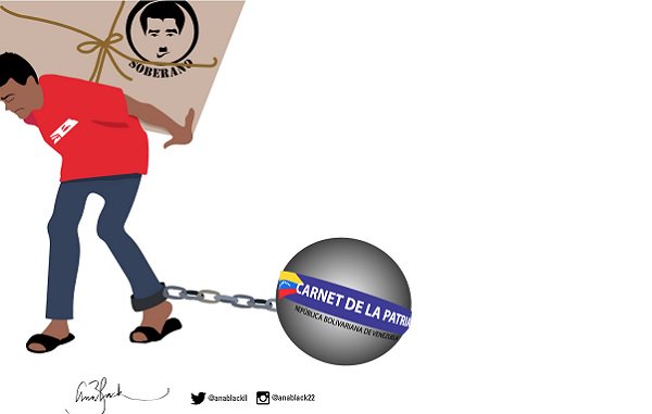 DolarToday's tweet photo. [IMAGEN] “EL CARNET DE LA PATRIA ES UN GRILLETE”: La caricatura del día, por Ana Black -► https://t.co/APfO9QzCgq https://t.co/znLMl6RpyT