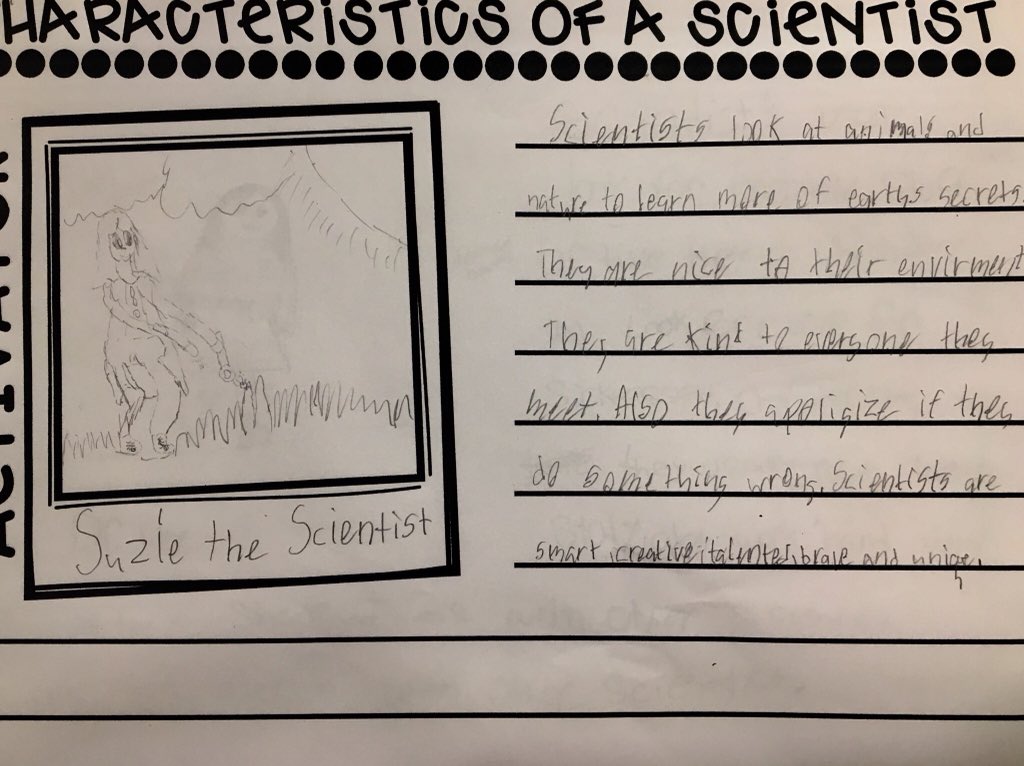mrscavallaro13's tweet image. today my #ScienceStars and I talked about what science is and what characteristics make a scientist. If we are going to be scientists this year, it’s imperative to know our role in #Lab317