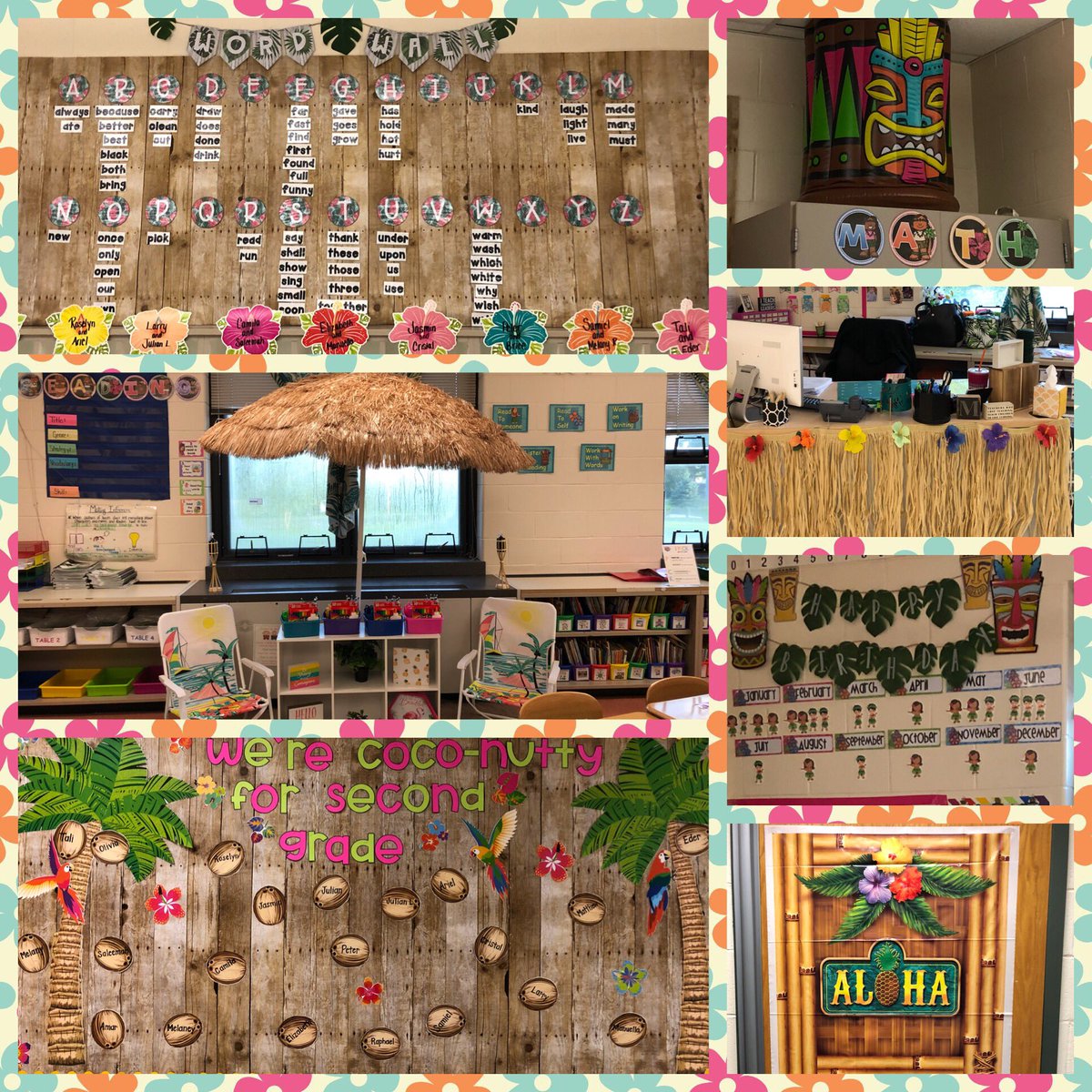 MsMarra213's tweet photo. Saying Aloha to year 7!! Can’t wait to meet my little second graders tomorrow!! I hope they’re ready for a luau this year!! 😊🏝🌺 #secondgradeteacher #luautheme #hulathroughsecondgrade @BethBehnken @laural1215 https://t.co/Efo73e8bDb