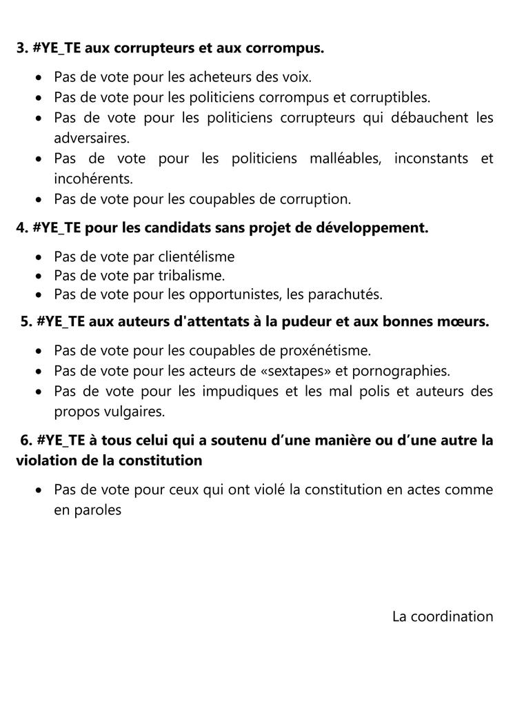 Enough_rdc's tweet photo. Prenez connaissance des critères de #YE_TE ,ajoutez en et appropriez vous la campagne #YE_TE pour un vote utile
#RDC https://t.co/LQ11DHwDpC