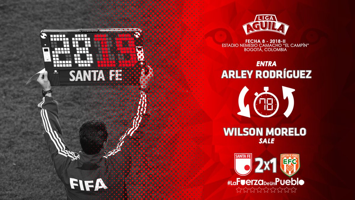 SantaFe's tweet photo. 🔁 Cambio en el #León:
🔛 Arley Rodríguez
↩️ @WilsonMorelo19
#SFExENV ⏱78 |2x1| 🇲🇨🦁
¡Somos #LaFuerzaDeUnPueblo! https://t.co/qFwWTnEhsK
