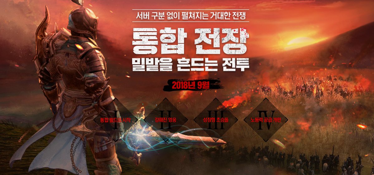 韓国archeage 2018年9月 統合戦場 麦畑を揺らす戦い アップデートメモ