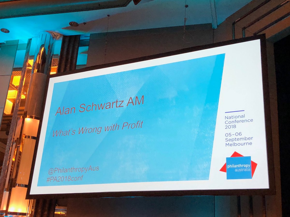ALAN SCHWARTZ (investor and philanthropist) <a href="/philanthropyaus/">Philanthropy Aus</a> conf proposes ‘universal commons project’ to bring social and natural capital  into markets. Goal to develop system of metrics to soundly measure movements of social and natural capital.    #PA2018Conf #Socialimpact