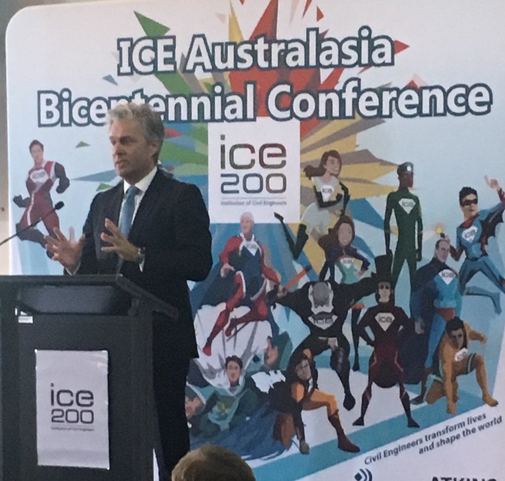 ICE_Australasia's tweet photo. Lawyers have never built anything yet no building, bridge, tunnel or road has ever been built without a lawyer.
FraserMcMillan @Pinsent_Masons discusses ways to achieve better alignment between #Lawyers and #engineers at our #ICE200 #ICEAustralasiaConference https://t.co/9bWSfQEEis