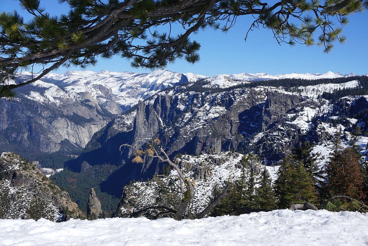 GreatOutdoorsL1's tweet photo. Snowshoe #Hiking day trip with our group of 20 from #badgerpass to 7,000ft #DeweyPoint in #Yosemite. A 2-hour hike each way in snowshoes, but view was stunning. https://t.co/6H55YPneK5