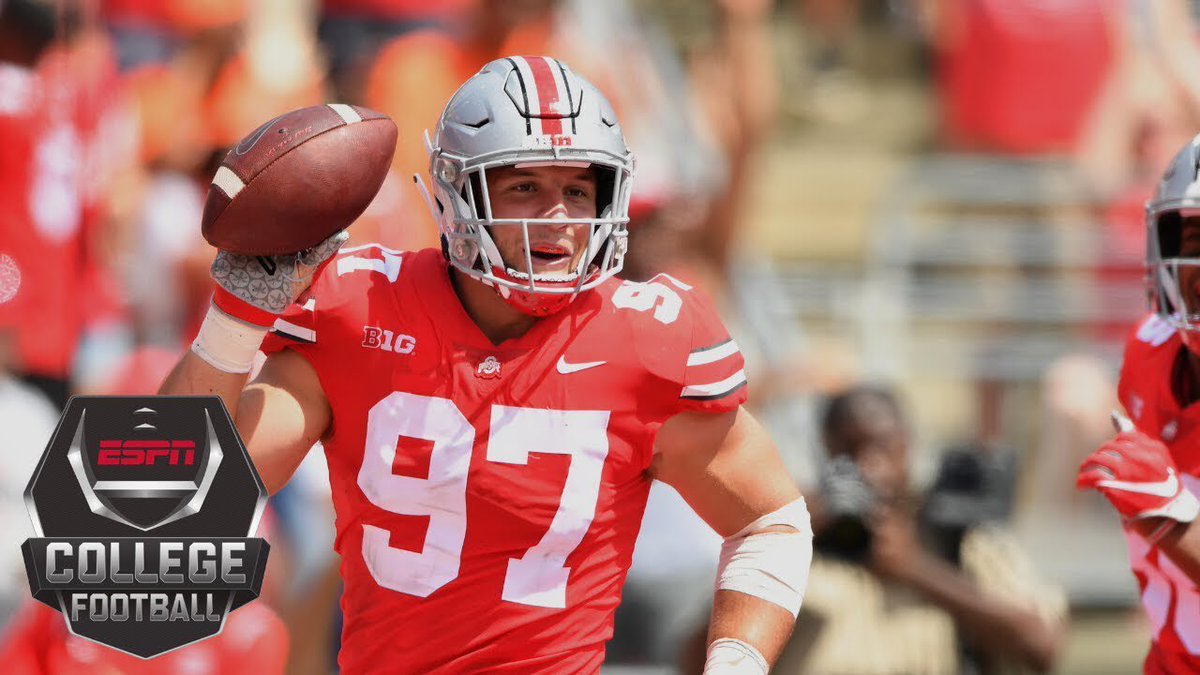 PoVMasonSports's tweet image. #2Sacks #2FumbleRecoveries and #1TD in #Week1

#NickBosa #OhioState