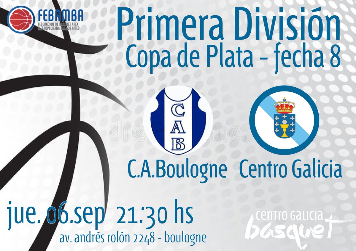 BasquetCGBA's tweet photo. Primera División @FEBAMBAok Copa de Plata Fecha 8 @BasquetCGBA visita a @BasquetBoulogne #NosSomosGalegos #TodosSomosFEBAMBA https://t.co/n19UJdrBlD
