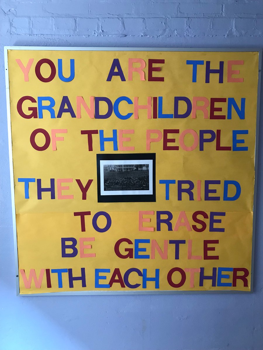 KCalfrobe's tweet photo. Walked through our school, not enough reinforcement for our kids’ identities anymore. Not like when I was a student there. So I made some for them. Here’s the first one. #NativeNationsRise #reclaimingourschool https://t.co/jLSprP4zUp