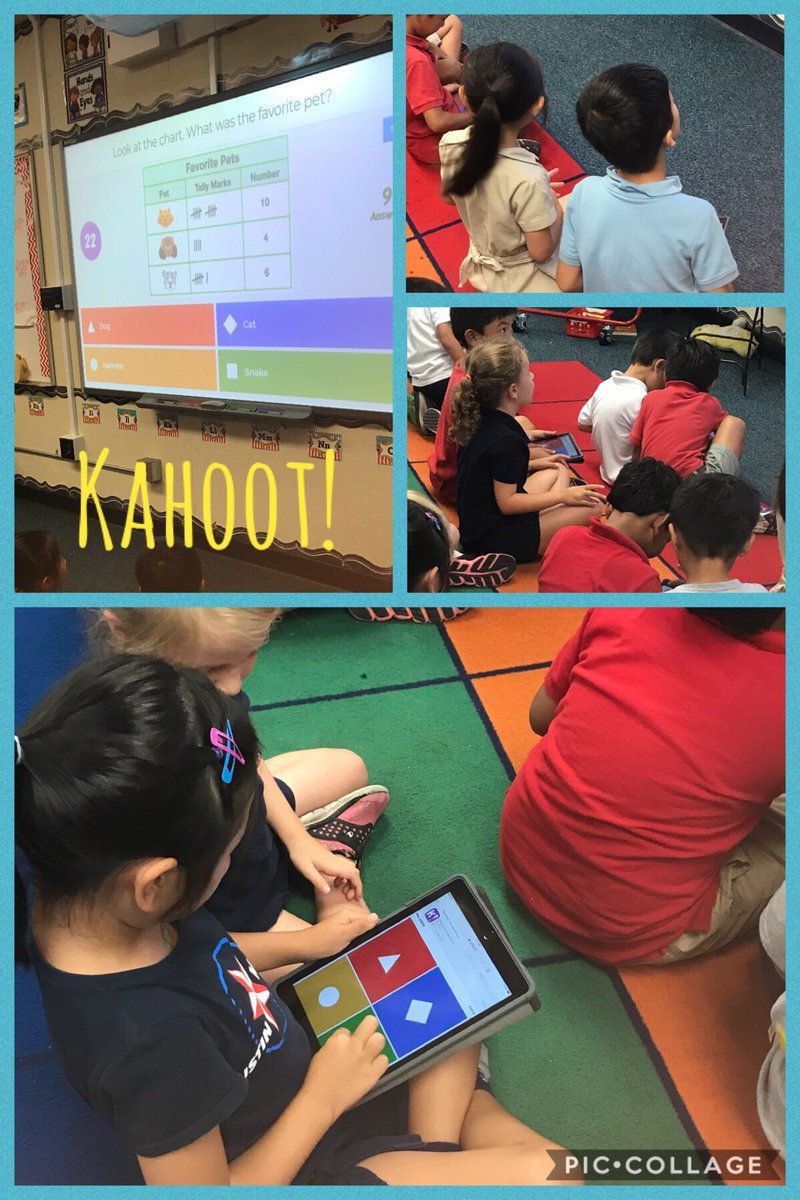 Tmaheilig's tweet photo. First graders using @GetKahoot to review Social Studies content. Team Mode offers plenty of time for collaboration! @Tustinmemorial https://t.co/reLKfJahnX