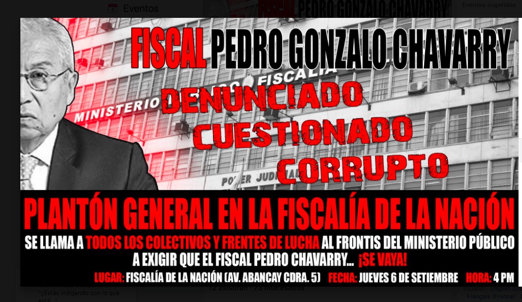 claudiacisneros's tweet photo. #FueraChavarry Empezamos a calentar las calles con este 1er plantón afuera de la Fiscalía - JUEVES 6 de SETIEMBRE - 4PM (Cdra. 5 de Av. Abancay). Los peruanos no podemos quedarnos mirando cómo Alan y Keiko blindan al impresentable fiscal y todos preparan el golpe contra Vizcarra. https://t.co/H5gDYeiz1h