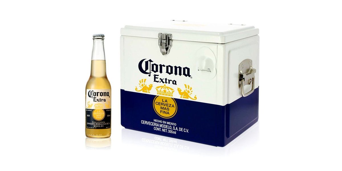 人気のコロナビールと、栓抜き内蔵クーラーボックスがセットになった