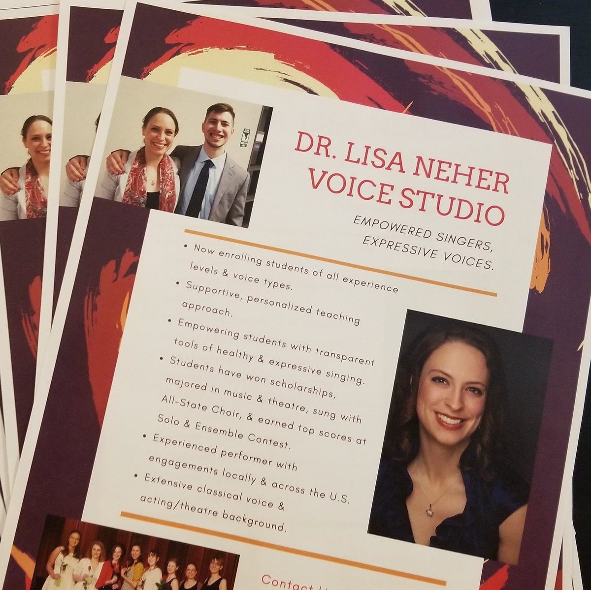 LisaNeher's tweet image. Fliers are ready! Come sing with me! #voicelessons #teacher #swpdx