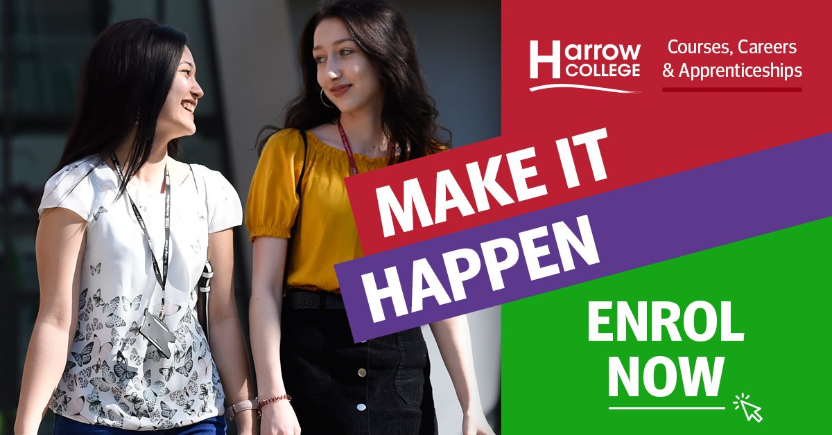 ENROL NOW! Courses still available! If you're looking for a college course, come to see us today! IT'S NOT TOO LATE! We're open until 8pm today at our Harrow-on-the-Hill Campus (5 min walk from Harrow bus &amp; tube stations). Free parking on site. #JoinHarrow bit.ly/2PHjlFr