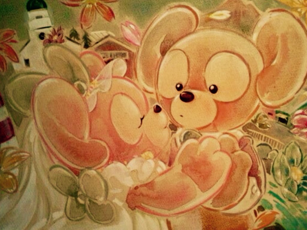 Irokichi 昔描いたダッフィーとシェリーメイの結婚式の絵 友人からのリクエストで ダッフィー達より背景のケープコッドの時計台とかがうまく描けなかったのが心残り Irokichi 昔描いたダッフィーとシェリーメイの結婚式の絵 友人からのリクエストで ダッフィー達より背景のケープコッドの時計台とかがうまく描けなかったのが心残り