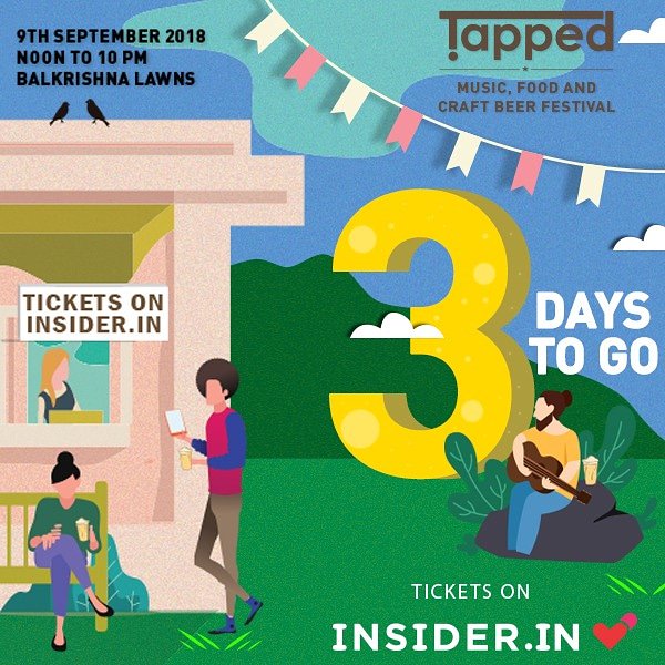 Tappedbeerfest's tweet photo. 3 days to go for the biggest and most awaited craft beer festival to kickstart!

Lots of beer-friendly food, music, beer games and so much more you can look forward to on September 9th at Balkrishna Lawns, Pune!

Gear up Pune peeps and get your tickets from @insiderdotin https://t.co/hOHah9D63Z