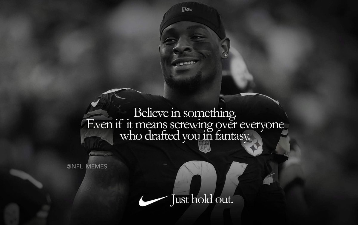 keep_it_X's tweet photo. Bruh 😂😭#Nike #FantasyFootball #firstpick #signcontract #needanewRB #Pittsburgh #SteelerNation #probablylostweekone https://t.co/XmZGMYvOJ0