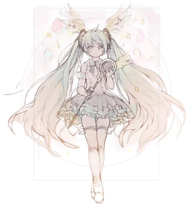 ここで去年のツナガルミライ(2017)のボツ案を一枚✨
マジミラ2016の感謝イラストのノリで涙目の2017ちゃんを描こうと思ったんですが、パーティ(?)のイラストとしては落ち着きすぎるのでは…と思ってセルフリテイクしました。 