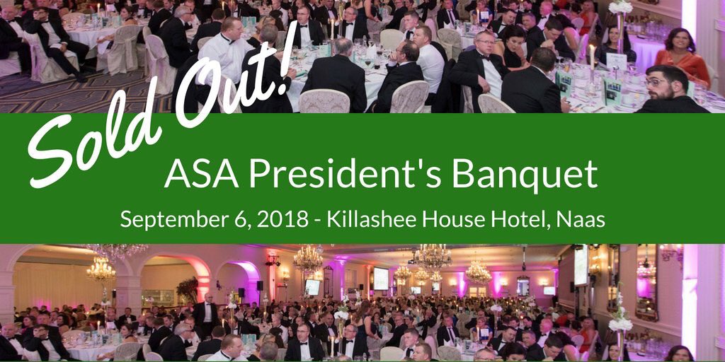 Looking forward to 2018 <a href="/ASAireland/">ASAireland</a> Banquet this evening in <a href="/killasheehotel/">Killashee</a> Naas. Best wishes to our host ASA President <a href="/derrie_dillon/">Derrie Dillon</a> and best of luck to incoming President <a href="/amiical/">Amii McK</a>