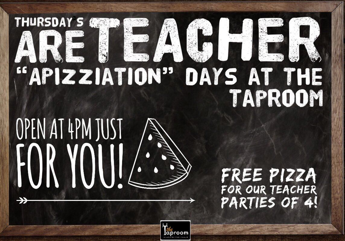 Its TEACHER APIZZiation day 2day. Bring your crew of Teachers in, buy a round and get a FREE CHEESE pizza. 4-6PM <a href="/UMassAmherst/">UMass Amherst</a>.