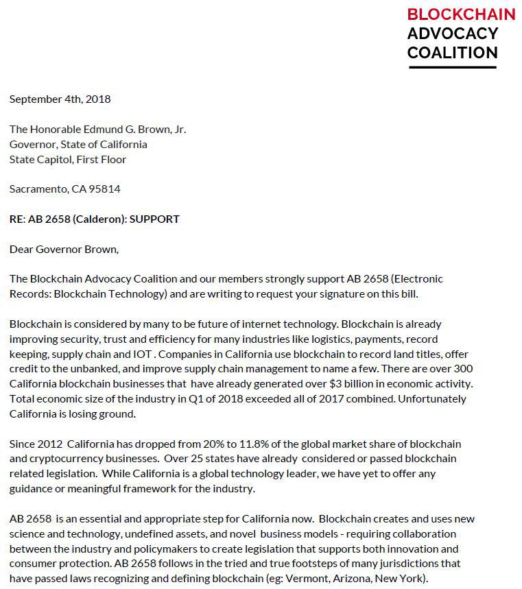 jim380's tweet image. This is a letter requesting support for Assembly Bill 2658 which deals with #blockchain technology in California. If you are a blockchain business, please show your support by signing and sharing. Signatures are being collected until Sep 10 at 10AM. #CypherCore

CC: @Jomari_P