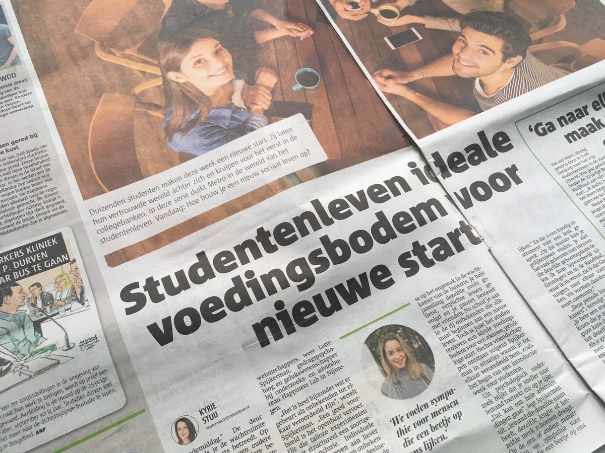 Zijn nieuwe studenten gelukkig? Lees hier het interview met ons in Metro nieuws metronieuws.nl/in-het-nieuws/…