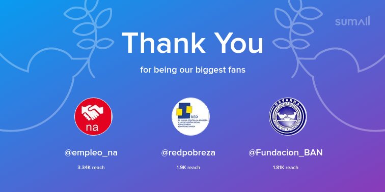 IsabelRico01's tweet photo. Our biggest fans this week: @empleo_na, @redpobreza, @Fundacion_BAN. Thank you! via https://t.co/ll8Rz087Ae https://t.co/8lZ2WKK08E