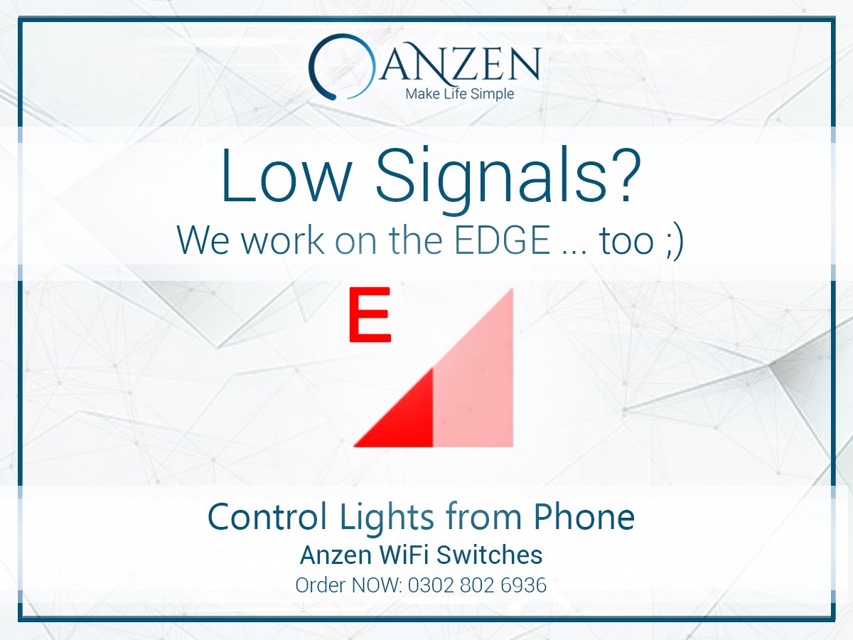 AnzenPk's tweet photo. Nothing works on slow internet but ANZEN WI-FI Switches work like a charm.
Install DEMO to Experience: https://t.co/334kHkevHB 
One device controls 3 Separate lights from Mobile. In just Rs.2500/= 
For info visit https://t.co/FEDbsFm4ls 
#Automation #IoT #lifestyle #TechTrends https://t.co/mTKQkdkuBR