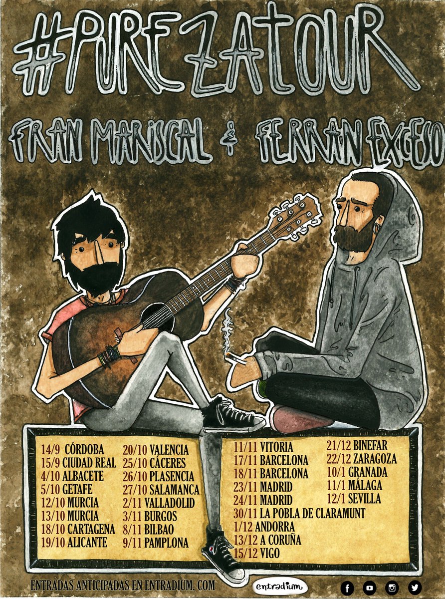 FranMariscal20's tweet photo. Familia!!!
CARTEL DE LA GIRA OTOÑO-INVIERNO junto a @FerranExceso 
Decidme, ¿dónde nos vamos a ver?
Entradas anticipadas más baratas en @entradium 

Que vuele !!! https://t.co/IHbbVPv3np