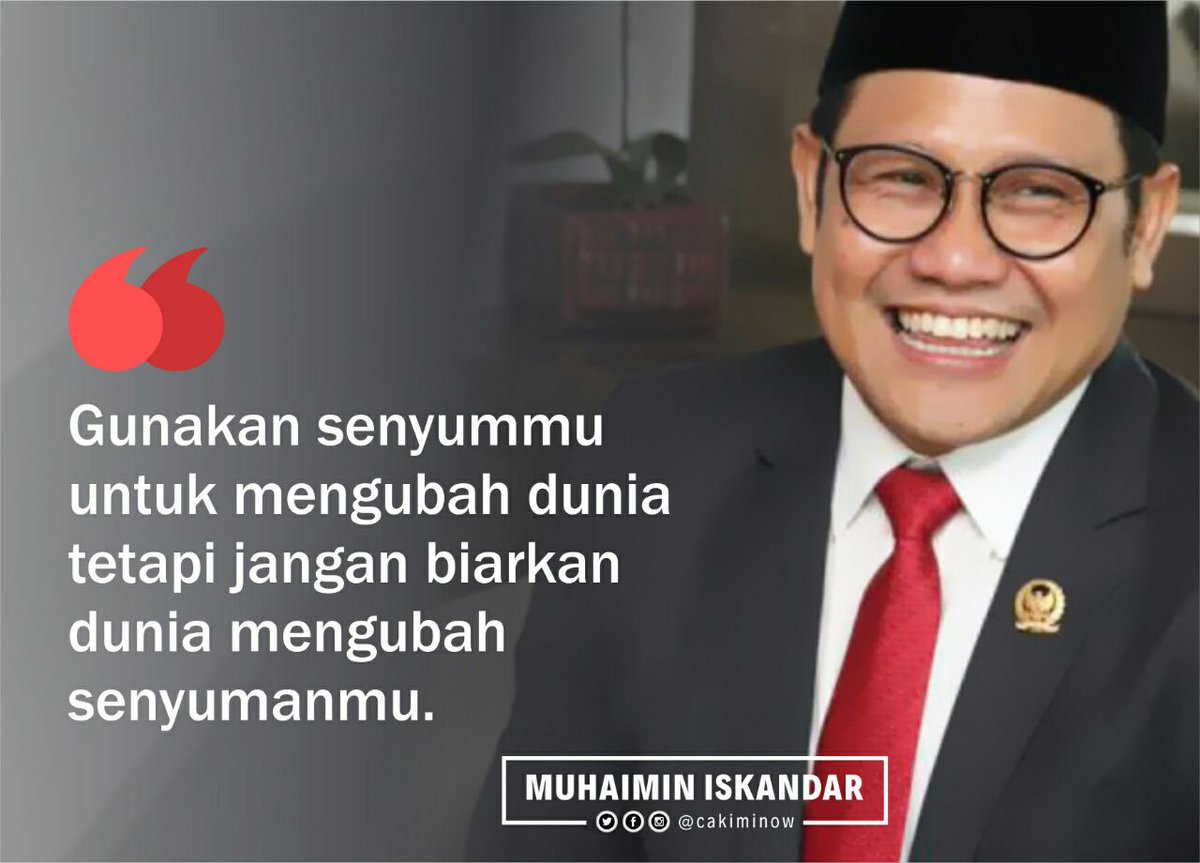 DPP_PKB's tweet photo. Gunakanlah senyummu untuk mengubah dunia. Tapi, jangan biarkan dunia mengubah senyummu. @cakimiNOW 
#PKBnomorSatu #2019tetapJOIN https://t.co/6a7uTc0gET
