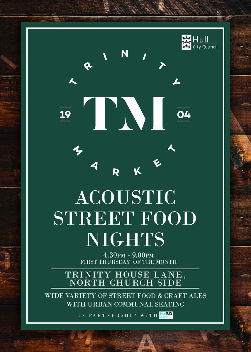 Tonight at Trinity Market we have the street food night! With acoustic music and craft beer it's a perfect evening.
What will you have for tea?
#streetfood #acousticguitar #lovemusic #britishhighstreetawards #marketsmatter <a href="/Hullccnews/">Hull City Council</a> @HullBID