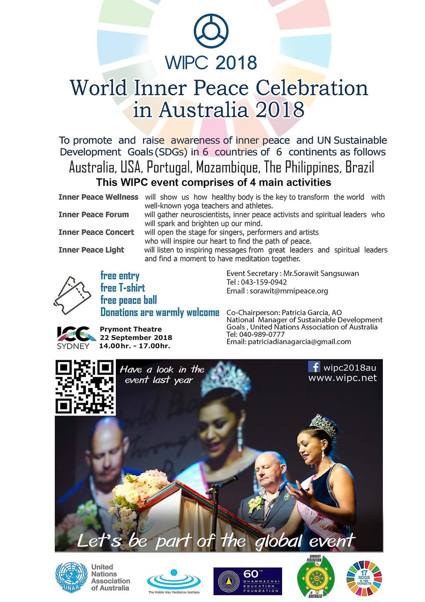 NejadMf's tweet photo. World Inner Peace Celebration in Sydney @ICCSyd @UNAA_YPN @UN_News_Centre @ https://t.co/JlSrrmXHTu