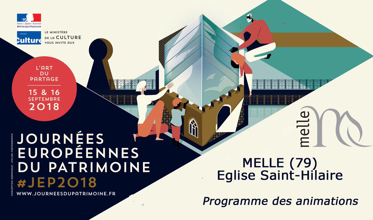VilledeMelle's tweet photo. #JEP2018 #ACIRCompostelle #UNESCO
Rendez-vous les 15 et 16 septembre pour des journées du patrimoine exceptionnelles à @VilledeMelle :
Avec notamment #MathieuLehanneur, #MastocProduction
Découvrez le programme, pensez à vous inscrire et venez nombreux https://t.co/b4HW94mCrf