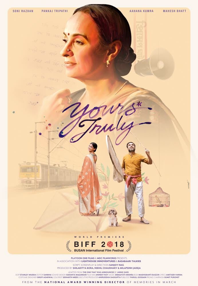aliabatt0's tweet photo. SO SO happy to share the lovely poster for #YoursTruly, a very special film which also brings Mom &amp; Dad together on screen for first time! ❤ Premiering @busanfilmfest Asia's biggest film festival @Soni_Razdan https://t.co/3wlGoxbyKr