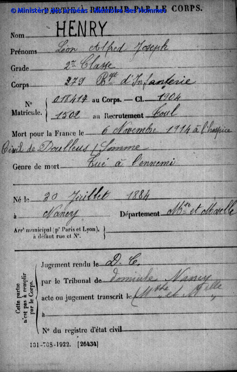 Le_Chtimiste's tweet photo. HENRY Léon Alfred né le 30 juillet 1984 - mort pour la France le 6 novembre 1914 du 79e /279e RI  - Merci à  Jacques- #Infanterie19141918 #Chtimiste #79eRI #279eRI https://t.co/1imTUZlrFI