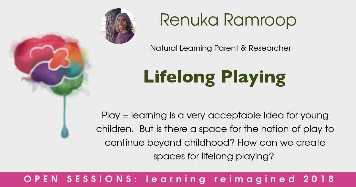 Lifelong Play - Why not right? 
At Learning Reimagined Conference 2018.  
All the details here: 
growingminds.co.za/learning-reima…