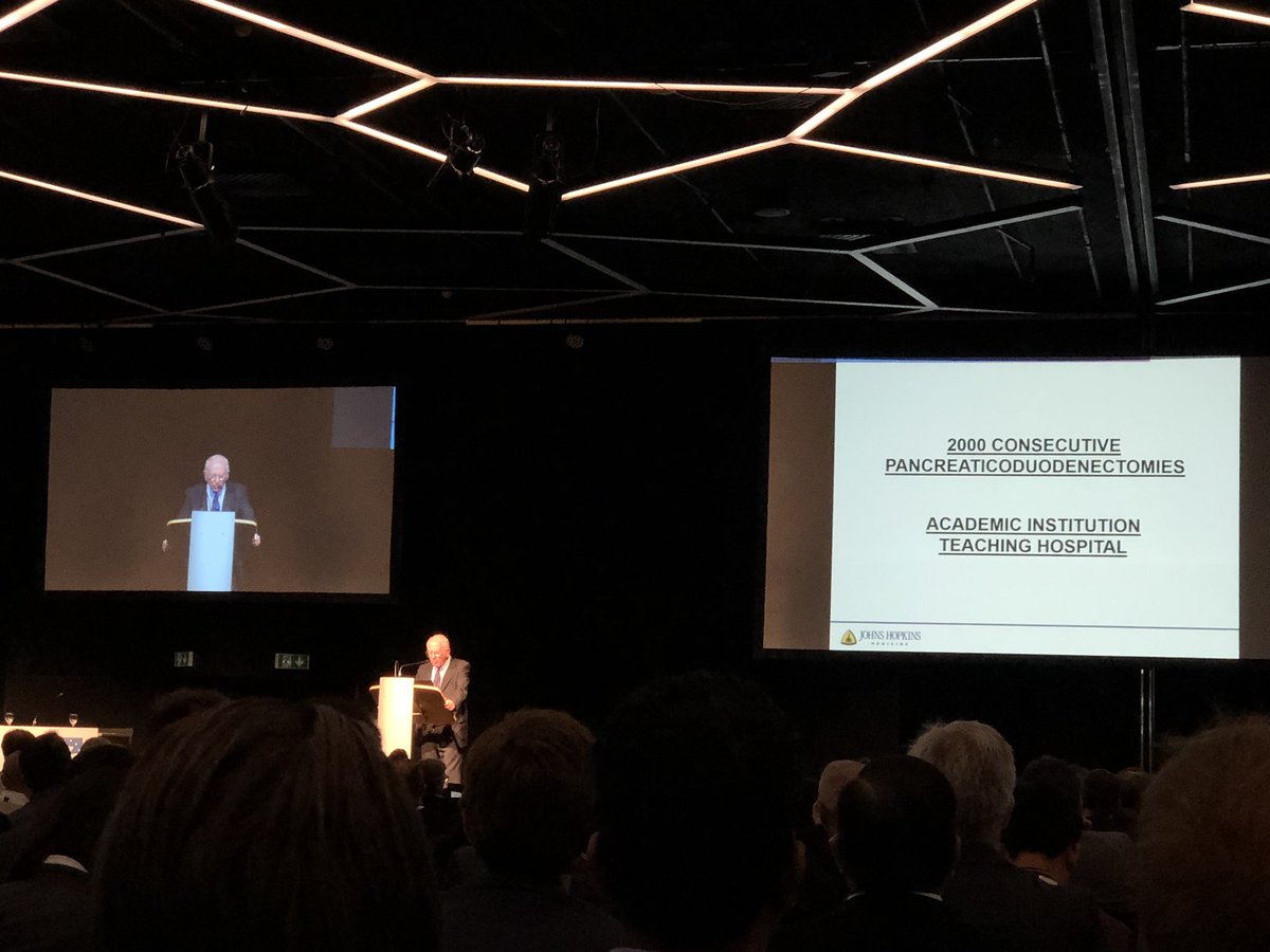 ewenharrison's tweet photo. 2000 consecutive Whipple’s starting in 1969 is just insane! 
30 day mortality 1.4%. 
Inspiring talk by John L Cameron, Living Legend. 
@IHPBA #IHPBA2018
 https://t.co/MJ79djK0kM https://t.co/ZCwXyK2Htk