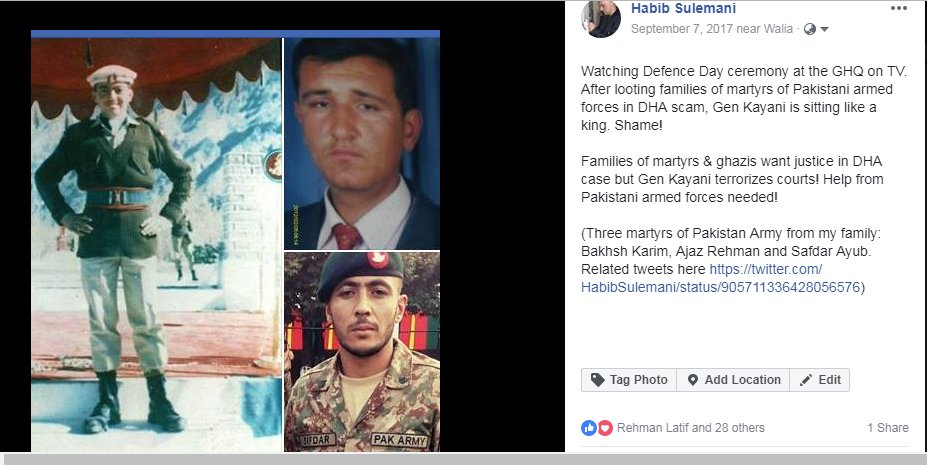 HabibSulemani's tweet photo. 5- #GenKayani looted #martyrs of #PakistanArmy, #PakistanAirForce &amp; #PakistanNavy in #DHA scan, sent billions to #UAE, #Canada &amp; #Australia. Why #accountability of #Sharifs &amp; #Zardaris only? #MoneyLaundering #DefenceAndMartyrsDay #DefenceDay #PakistanZindabad #دفاع_وطن_بقاءِ_وطن https://t.co/hu1izggwqX