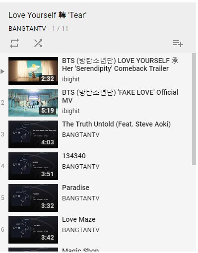 They put Serendipity MV instead of Singularity in LY: Tear album on their YouTube Playlist and it took them WEEKS to solve this issue.