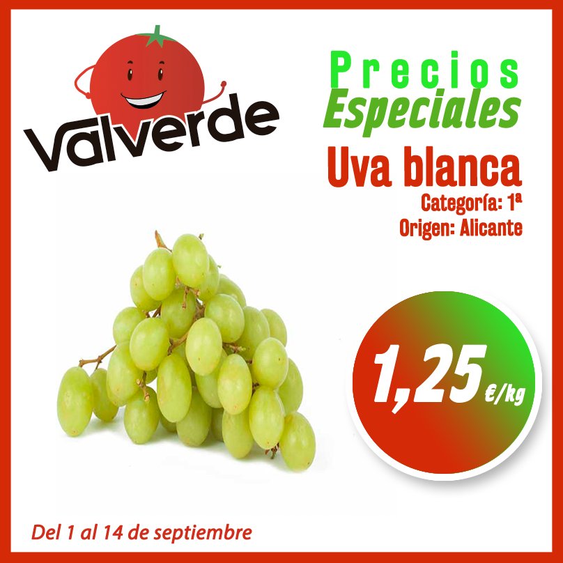frutasvalverde's tweet photo. ¡#Frutimaníacos!
¿Habéis acertado? #LaUva es nuestra fruta misteriosa
y además está de oferta en 🍇#FrutasValverde🍇
#Adivinanza #FrutiOfertas https://t.co/owqpsX1ewy