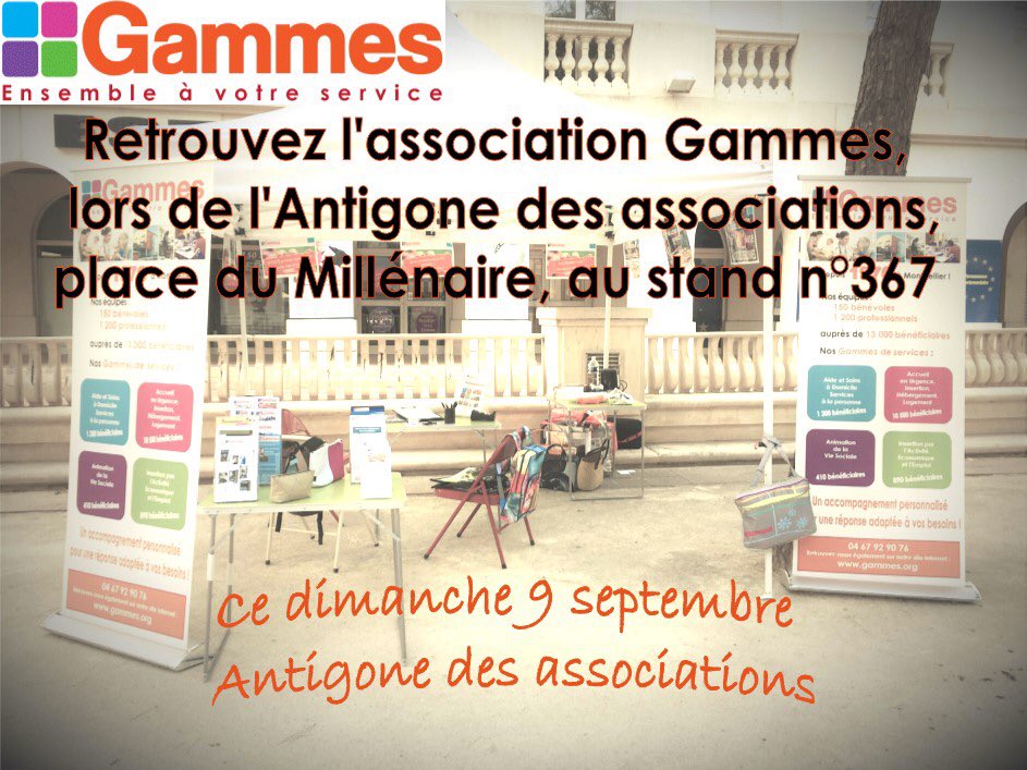 pelissierjulie1's tweet photo. Venez découvrir #AssociationGammes ce dimanche à #Montpellier lors de l’Antigone des Associations. https://t.co/1opwkimMIY