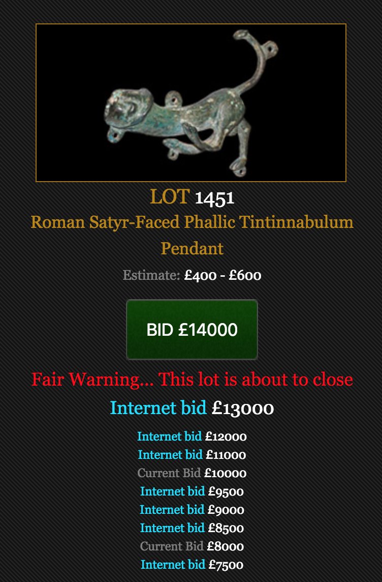 I just watched someone buy a penis shaped like a monkey for £13k
