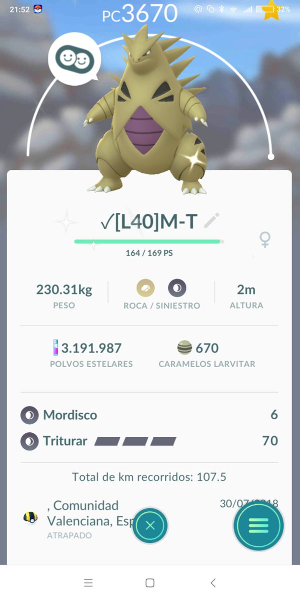 HumixGo's tweet image. Mi Joya de la corona, Tyranitar 100% IV. Tiene algo de especial, no fue capturado el día del Comunity Day😁. Se puede llamar tener mucha suerte!