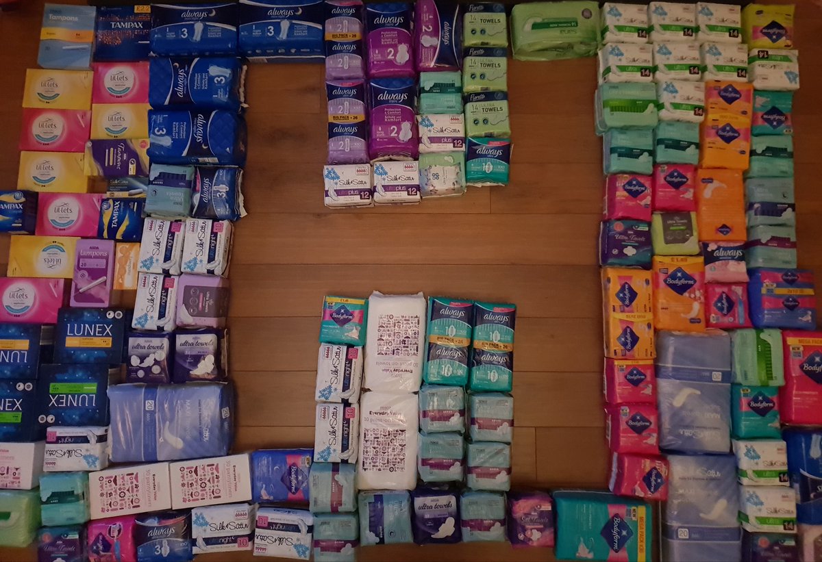 RedPrescot's tweet image. Just look at these photos to see what an amazing group of women they are @HeatoneFitness The equivalent of 145 packs donated 😀  Thank you, you are amazing, these donations will change lives #EndPeriodPoverty #periodpositive #KindnessMatters #community
