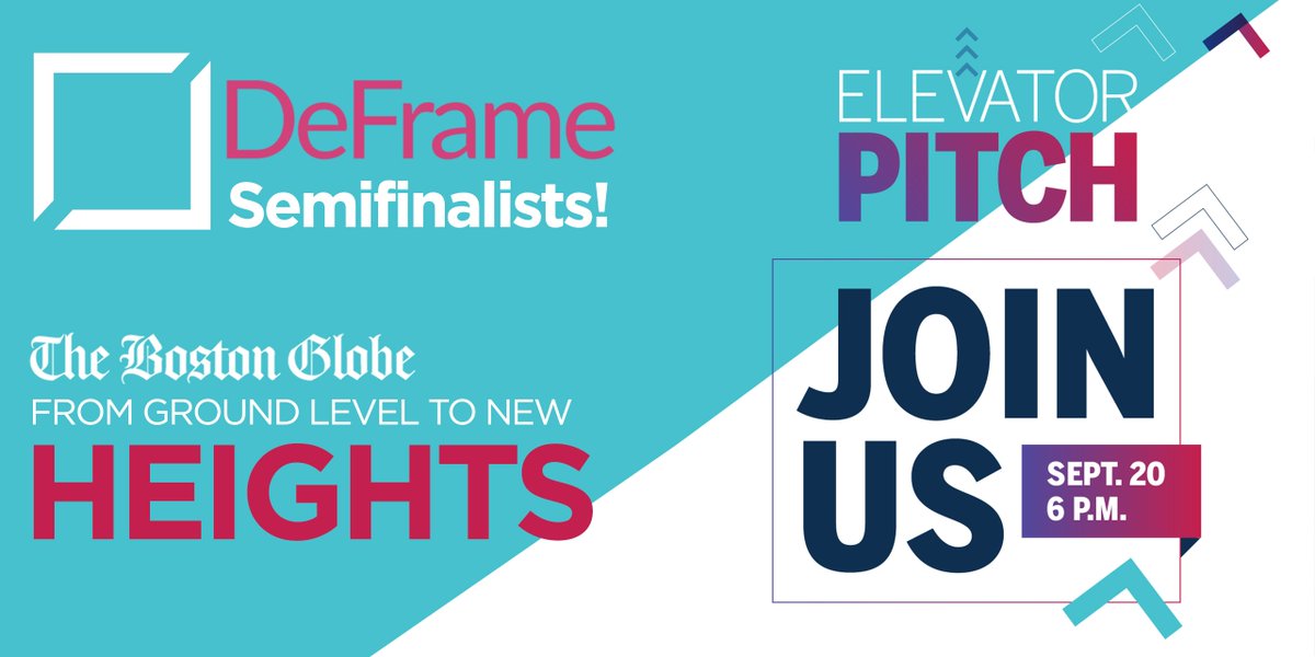 DeFrameArt's tweet photo. DeFrame has been selected as semifinalists at the New Heights Start-Up of the Year Elevator Pitch Competition by The Boston Globe and Blue Hills Bank

On Sep 20th the final 5 will be announced. Link below🕺

https://t.co/xFMPMu6jZT https://t.co/uPft6b4jlO